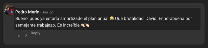Captura del testimonio de Pedro Marín en Skool